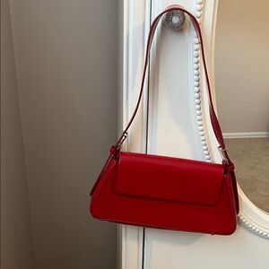 Lipstick Red Patent  Leather Shoulder Bag by Zara-